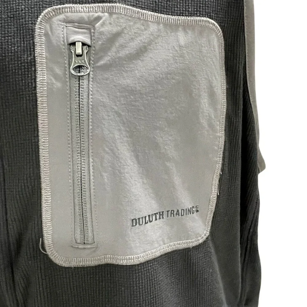 Duluth Trading Mens XL Black Fleece Vest True Grid Outdoor Workwear Hiking Zip - Picture 8 of 13